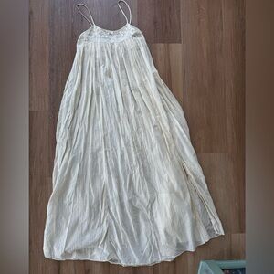 RARE Free People Lace & Gauze Flowy Maxi Dress- Butter Yellow